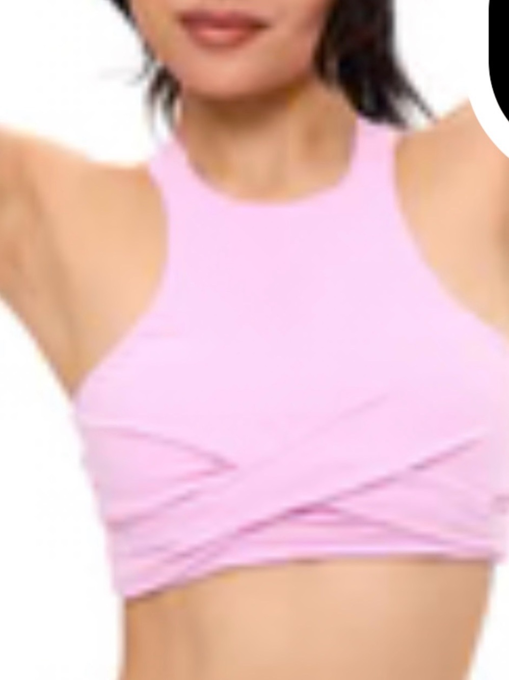 BuffBunny Light Pink High-Neck Crop Sports Bra